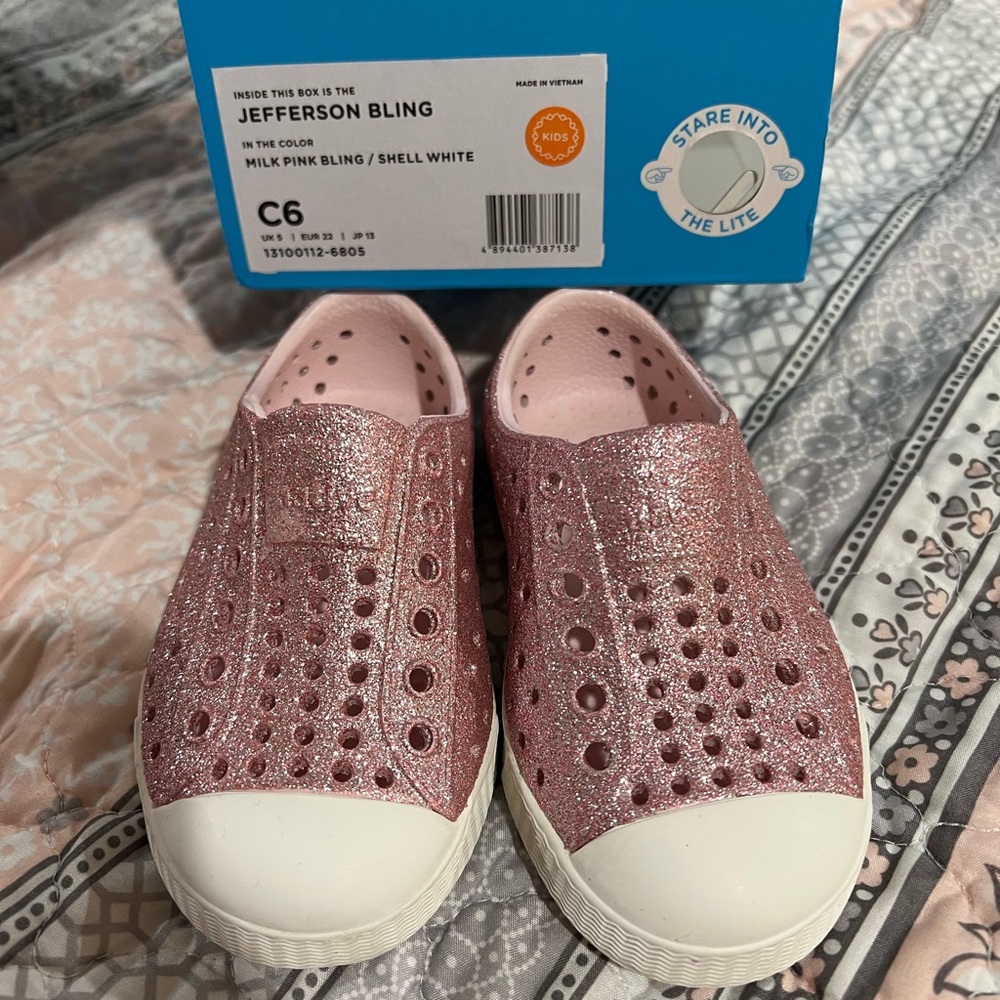 Jefferson Bling - Size C6 Milk Pink Bling/ Shell White